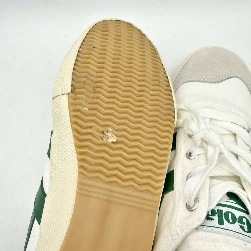 Gola Womens Badminton Sneakers EU 38 US 7 White Green Canvas Suede EUC